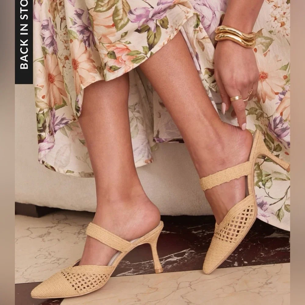 NWOT Freshly Picked Raffia Pointed Toe Mule - Picture 3 of 9